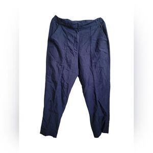 Kobi Halperin Blue Tencel Linen Tapered Cropped Pants Large Casual Lounging‎